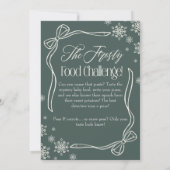 Frosty Bow Green Baby Food Challenge Game Sign Einladung (Rückseite)