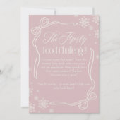 Frosty Bow Pink Baby Food Challenge Game Sign Einladung (Vorderseite)