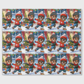Frosty Boy Frenzy - Weihnachtswrapping Paper Geschenkpapier (Flach)