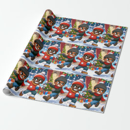 Frosty Boy Frenzy - Weihnachtswrapping Paper Geschenkpapier