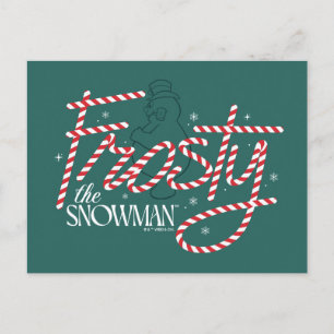 Frosty der Schneemann Candy Cane Logo Feiertagspostkarte
