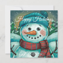 Frosty der Schneemann Flache Weihnachtskarte