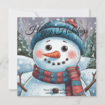 Frosty der Schneemann Flache Weihnachtskarte