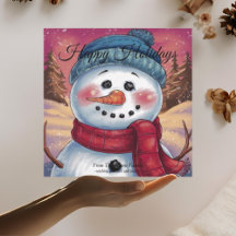 Frosty der Schneemann Flache Weihnachtskarte