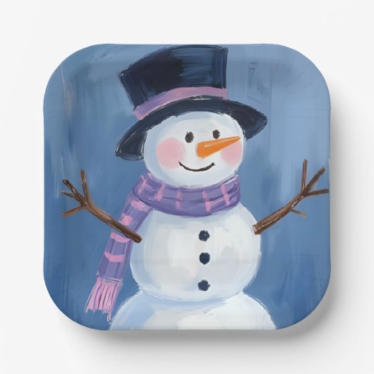 Frosty der Schneemann Weihnachtsfeier Pappteller (Vorderseite)