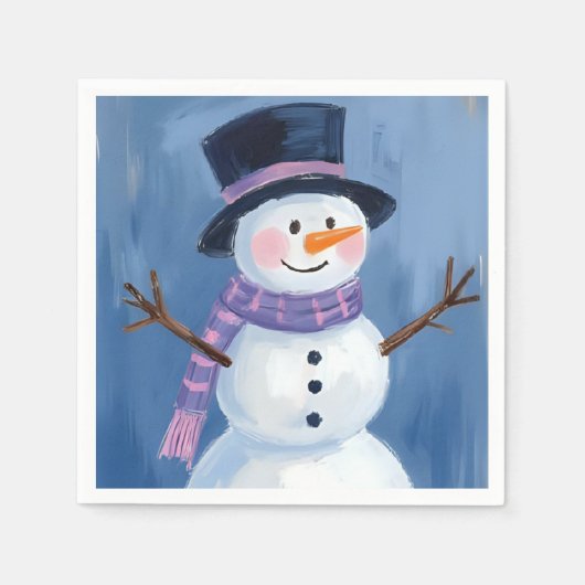 Frosty der Schneemann Weihnachtsfeier Serviette (Vorderseite)