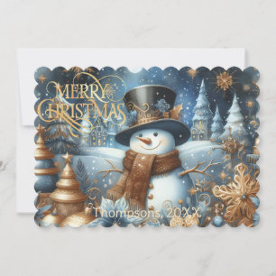 Frosty der Schneemann whimsical editierbare Weihna Feiertagskarte