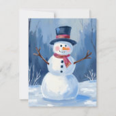 Frosty der Schneemann Winter-Wasserfarben-Malerei- (Vorderseite)