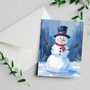 Frosty der Schneemann Winter-Wasserfarben-Malerei-