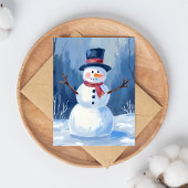 Frosty der Schneemann Winter-Wasserfarben-Malerei-