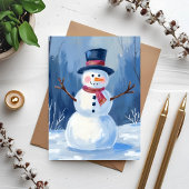 Frosty der Schneemann Winter-Wasserfarben-Malerei-