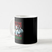 Frosty der Swoleman hässlicher Weihnachtspullover Kaffeetasse (Vorderseite Links)