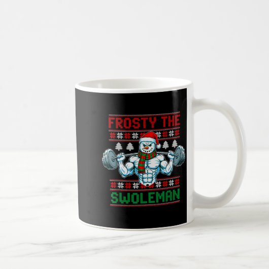 Frosty der Swoleman hässlicher Weihnachtspullover Kaffeetasse (Rechts)