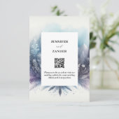 Frosty Elegance Hochzeit Moderne Wasserfarbe Icy Begleitkarte (Stehend Vorderseite)
