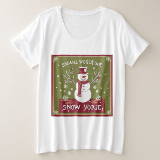 Frosty Elegance: Vogue-inspiriertes SchneeT-Shirt Große Größe T-Shirt