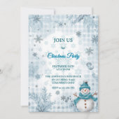 Frosty Elegant Blue & White Frosty Christmas Einladung (Vorderseite)