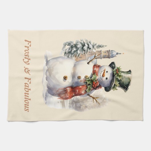 Frosty & Fabulous Niedlich Snowman Weihnachten Geschirrtuch (Horizontal)