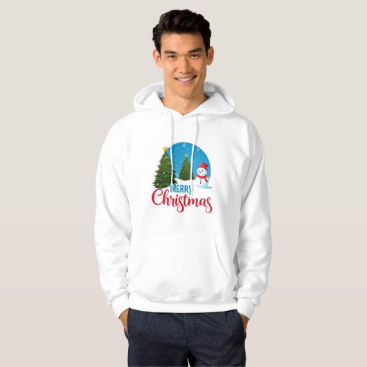 "Frosty Family: Light Blue Winter Wonderland Desig Hoodie (Vorne ganz)