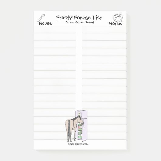 Frosty Forage House|Pferde-Post-its Post-it Klebezettel (Vorderseite)