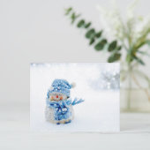 Frosty Friend in Blue Postkarte (Stehend Vorderseite)