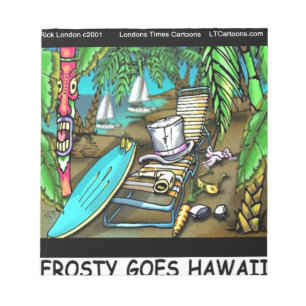 Frosty geht nach Hawaii Lustiges Weihnachten Notizblock