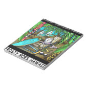 Frosty Goes Hawaii Funny Christmas Notizblock (Rotiert)