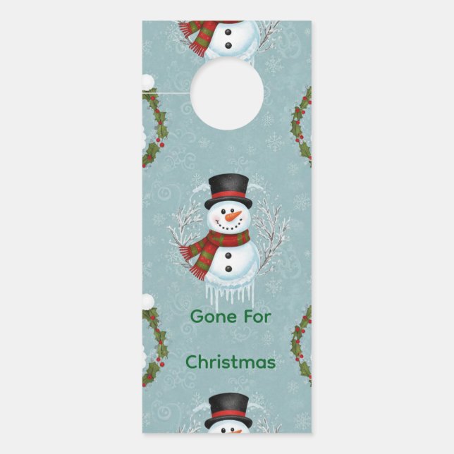 Frosty Gone For Christmas Door Hanger Türanhänger (Vorderseite)