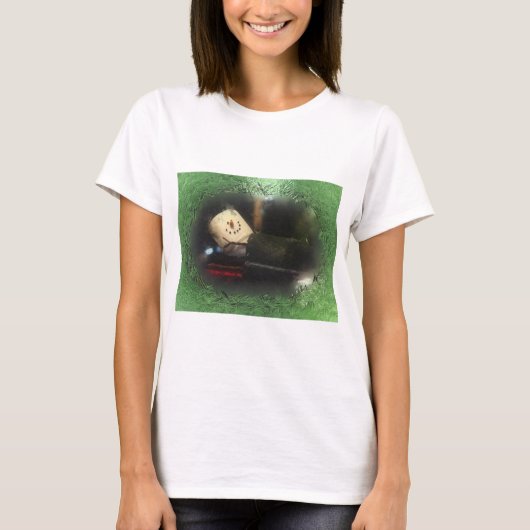 Frosty Green S'mores Snowman T-Shirt (Vorderseite)