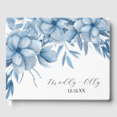 Frosty Grey Blue Floral Wedding Gästebuch (Vorderseite)