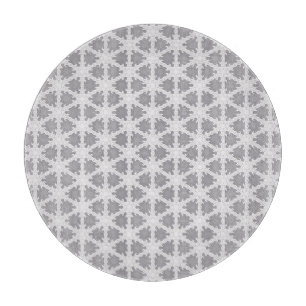 Frosty Grey White Grid Schneidebrett