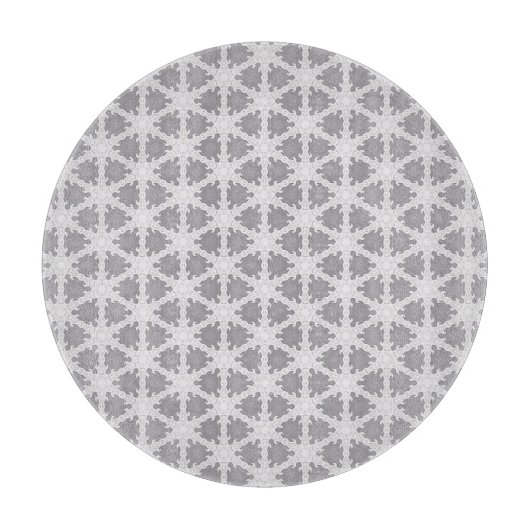 Frosty Grey White Grid Schneidebrett (Vorderseite)