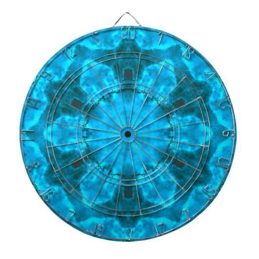 Frosty Ice Blue Snowflake Kaleidoscope Muster Dartscheibe (vorne)