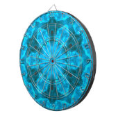 Frosty Ice Blue Snowflake Kaleidoscope Muster Dartscheibe (Vorderseite rechts)