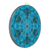 Frosty Ice Blue Snowflake Kaleidoscope Muster Dartscheibe (Vorderseite Links)