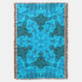Frosty Ice Blue Snowflake Kaleidoscope Muster Decke (Vorderseite Vertikal)