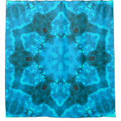 Frosty Ice Blue Snowflake Kaleidoscope Muster Duschvorhang (Vorderseite)