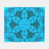 Frosty Ice Blue Snowflake Kaleidoscope Muster Fleecedecke (Vorderseite (Horizontal))