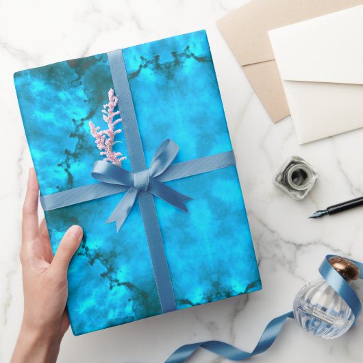 Frosty Ice Blue Snowflake Kaleidoscope Muster Geschenkpapier (Schenken)