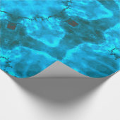 Frosty Ice Blue Snowflake Kaleidoscope Muster Geschenkpapier (Ecke)