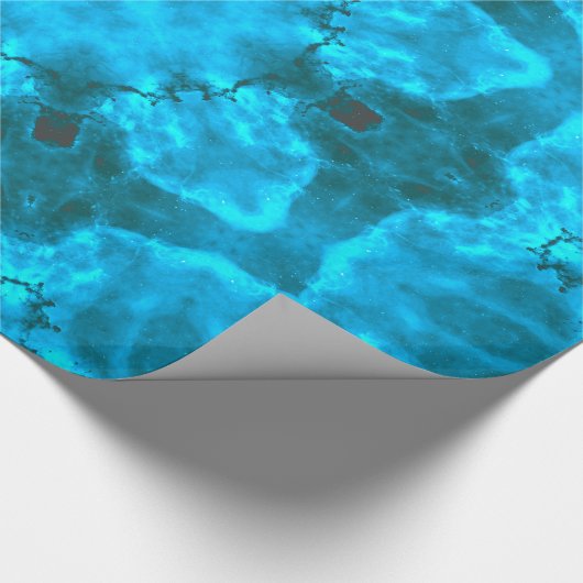 Frosty Ice Blue Snowflake Kaleidoscope Muster Geschenkpapier (Ecke)
