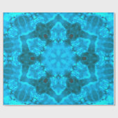 Frosty Ice Blue Snowflake Kaleidoscope Muster Geschenkpapier (Flach)