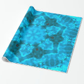 Frosty Ice Blue Snowflake Kaleidoscope Muster Geschenkpapier (Ungerollt)