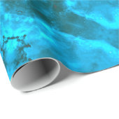 Frosty Ice Blue Snowflake Kaleidoscope Muster Geschenkpapier (Rolleneckpunkt)