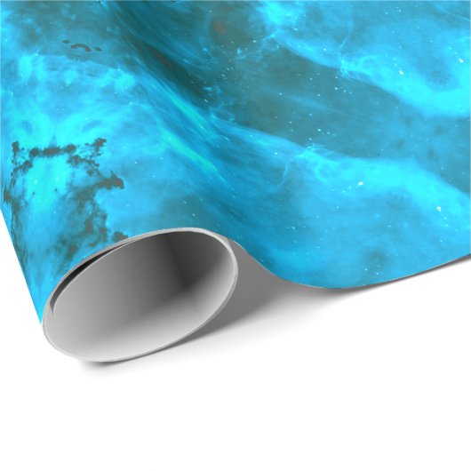 Frosty Ice Blue Snowflake Kaleidoscope Muster Geschenkpapier (Rolleneckpunkt)