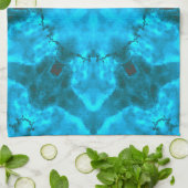 Frosty Ice Blue Snowflake Kaleidoscope Muster Geschirrtuch (Gefaltet)