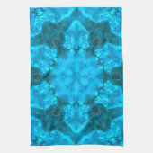 Frosty Ice Blue Snowflake Kaleidoscope Muster Geschirrtuch (Vertikal)