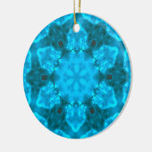 Frosty Ice Blue Snowflake Kaleidoscope Muster Keramik Ornament (Links)