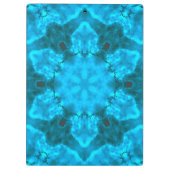 Frosty Ice Blue Snowflake Kaleidoscope Muster Klemmbrett (Rückseite)