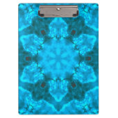 Frosty Ice Blue Snowflake Kaleidoscope Muster Klemmbrett (Vorderseite)