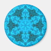 Frosty Ice Blue Snowflake Kaleidoscope Muster Magnet (Vorne)